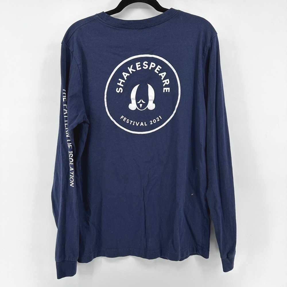 Bella Canvas Shakespeare Festival 2021 Navy Blue Long Sleeve Graphic Tee Size M
